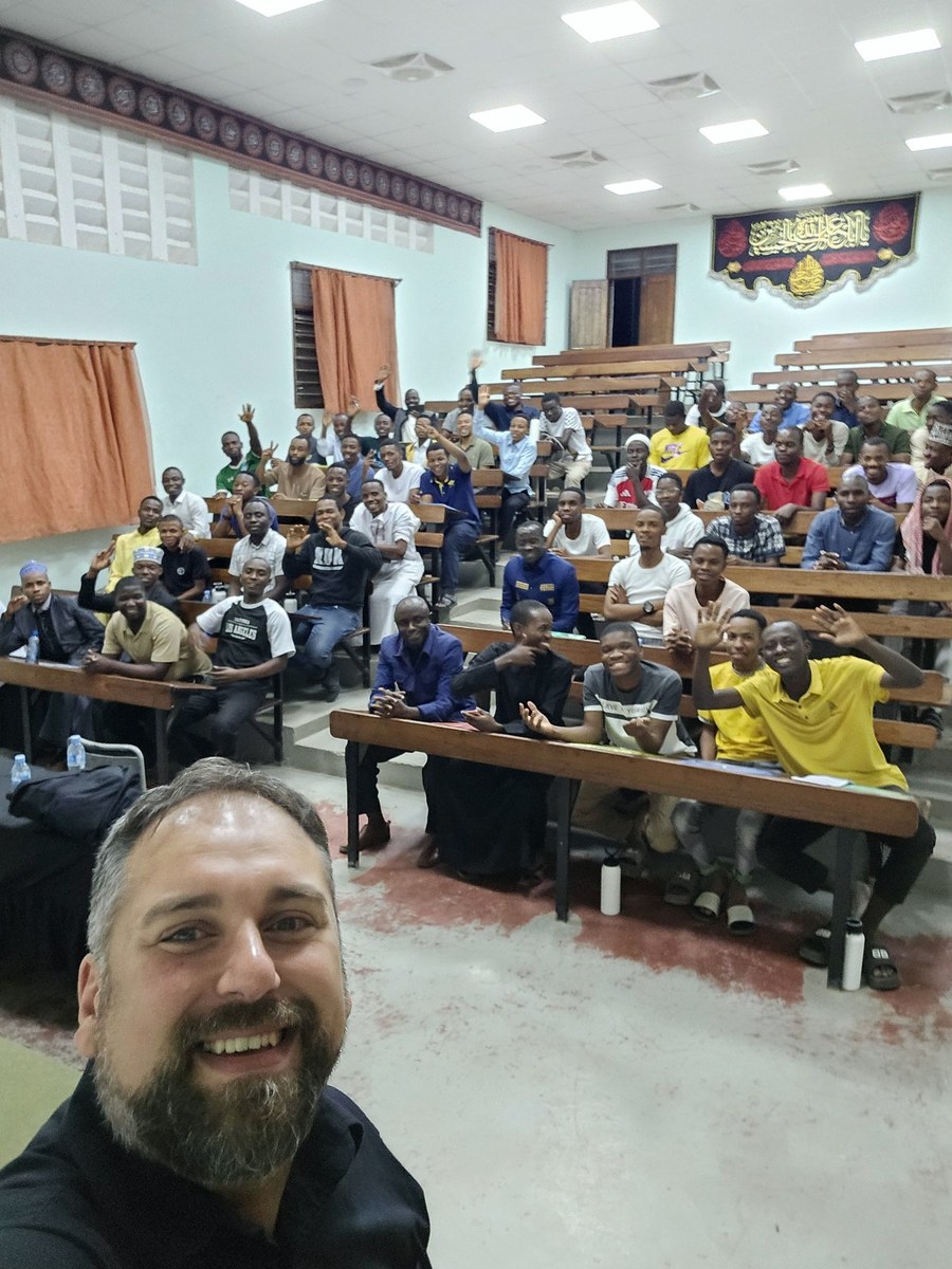 With students in Tanzania